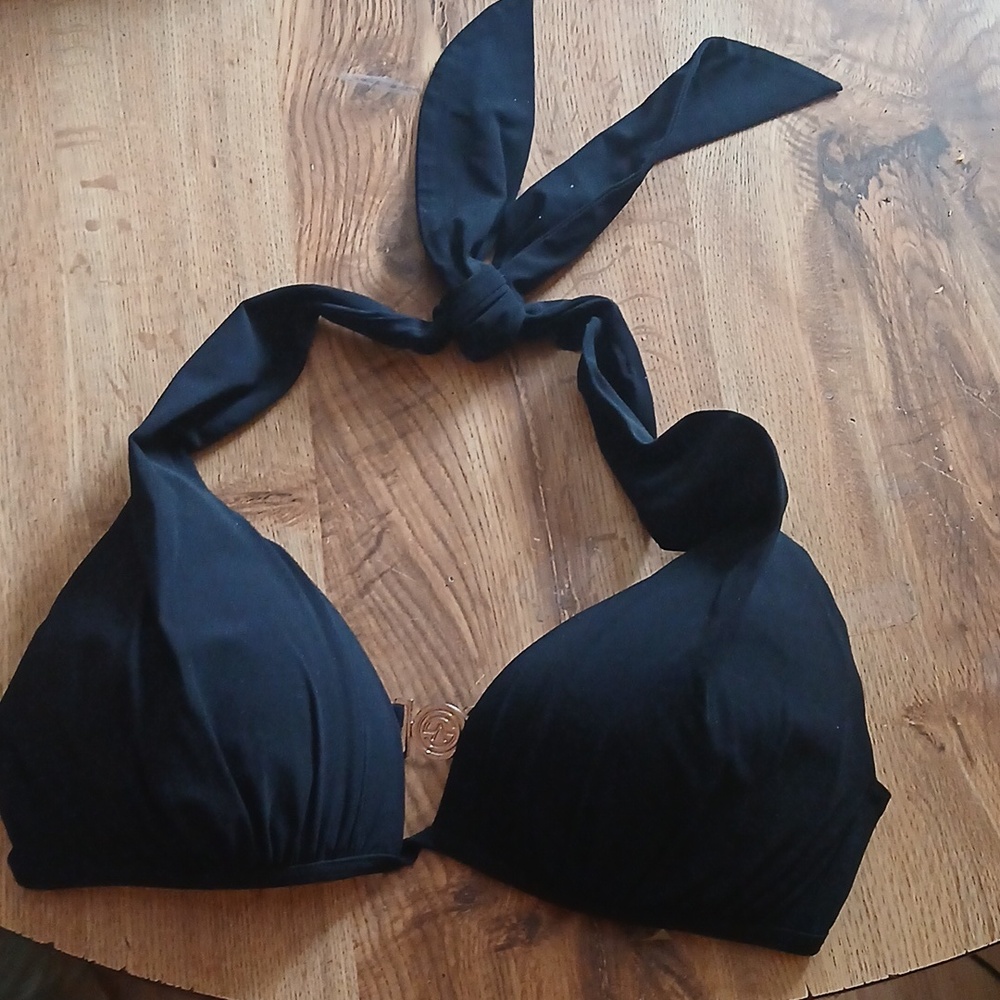 Victorias Secret Black Halter size large bikini swim Top